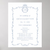Modern Classic French Wedding Ceremony Program Poster (Voorkant)