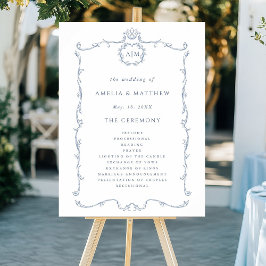 Modern Classic French Wedding Ceremony Program Poster