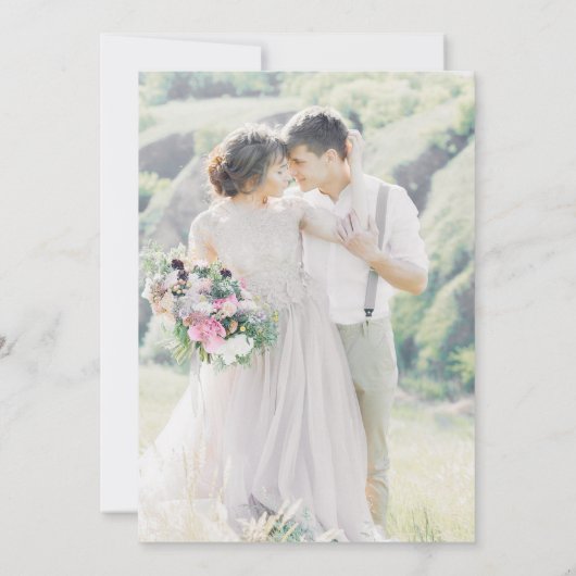 Modern Classic French Wedding Photo Sage Green Bedankkaart (Achterkant)