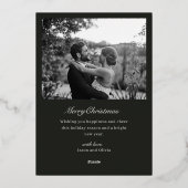 Modern Classic Gold Foil Married and Bright Folie Feestdagenkaart (Achterkant)