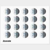Modern Classic Gray Blue Wedding Sticker (Vel)
