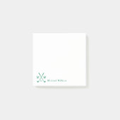 Modern Classic Green Crossed Golf Club Monogram Post-it® Notes (Voorkant)
