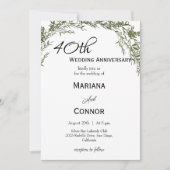 Modern Classic Greenery Wedding Anniversary  Kaart (Voorkant)