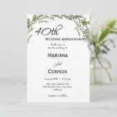 Modern Classic Greenery Wedding Anniversary  Kaart (Staand voorkant)