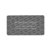 Modern Classic grijs & wit betegelde Logo achtergr Etiket (Voorkant)
