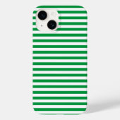 Modern Classic Groen en Wit Gestreept Case-Mate iPhone Case (Achterkant)