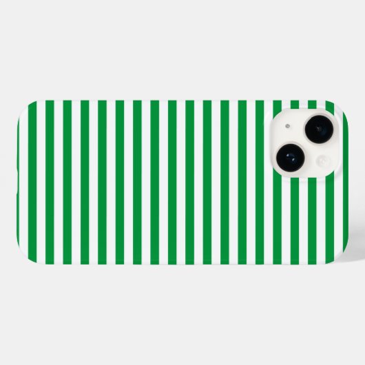 Modern Classic Groen en Wit Gestreept Case-Mate iPhone Case (Achterkant (horizontaal))