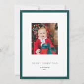 Modern Classic Groen Lijst Kerstmis Fotokaart Feestdagenkaart (Voorkant)