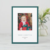 Modern Classic Groen Lijst Kerstmis Fotokaart Feestdagenkaart (Staand voorkant)
