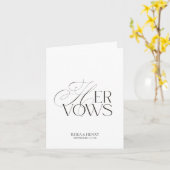 Modern Classic Her Vows Wedding Vow Book Kaart (Gele Bloem)