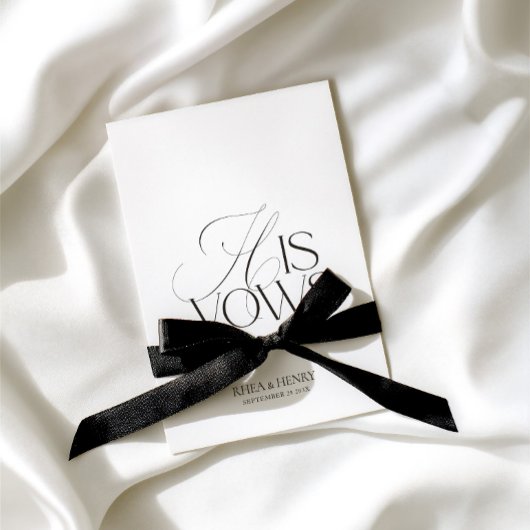 Modern Classic His Vows Wedding  Kaart