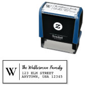 Modern Classic Initiaal Monogram Retouradres Zelfinktende Stempel (In situ)