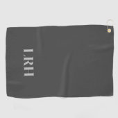 Modern Classic Initiaal Monogram Zwart Grijs Golfhanddoek (Horizontaal)