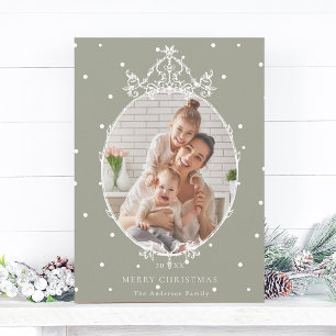 Modern Classic Lijst Neutral Vrolijke Kerstfoto Feestdagenkaart