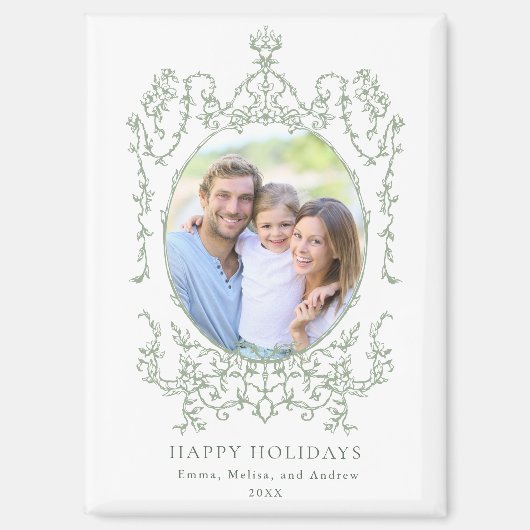 Modern Classic Lijst Prettige feestdagen Magneet (Voorkant)