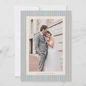 Modern Classic Love and Thanks Blue Striped Bedankkaart (Achterkant)