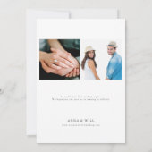 Modern Classic Magnolia BW Bruiloft Save the Date Kaart (Achterkant)