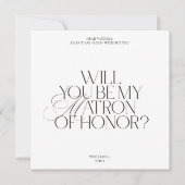 Modern Classic Matron of Honor Proposal Card Kaart (Voorkant)
