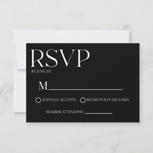 Modern Classic Minimal Eenvoudige Bruiloft RSVP Ka (Voorkant)