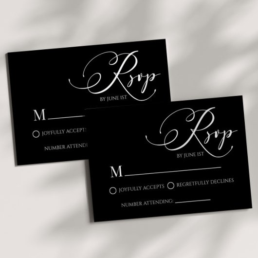 Modern Classic Minimal Eenvoudige Bruiloft RSVP Ka