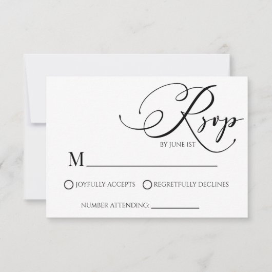 Modern Classic Minimal Eenvoudige Bruiloft RSVP Ka (Voorkant)