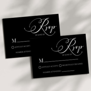 Modern Classic Minimal Eenvoudige Bruiloft RSVP Ka Kaartje