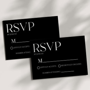 Modern Classic Minimal Eenvoudige Bruiloft RSVP Ka Kaartje