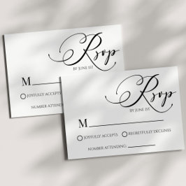 Modern Classic Minimal Eenvoudige Bruiloft RSVP Ka Kaartje