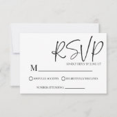 Modern Classic Minimal Eenvoudige Bruiloft RSVP Ka Kaartje (Voorkant)