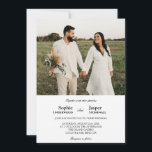 Modern Classic minimalist Photo Wedding Invitation Kaart<br><div class="desc">Deze moderne, klassieke, minimalistische uitnodiging tot fotobruiloft is perfect voor uw elegante moderne bruiloft. Dit ontwerp is voorzien van een zwarte eenvoudige kalligrafie die op een neutrale heldere witte achtergrond is geplaatst en die past bij uw klassieke bruiloft of een minimalistische boho bruiloft in de lente, de zomer, de herfst...</div>