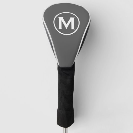 Modern Classic Monogram grijs Golfheadcover (Voorkant)