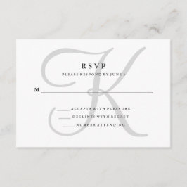 Modern Classic Monogram in Grijs RSVP Kaartje