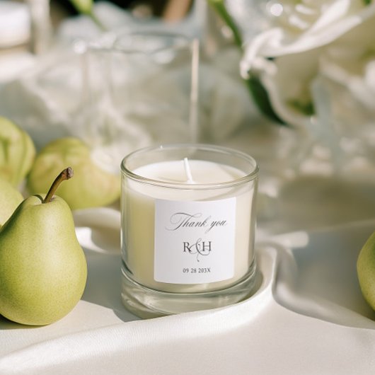 Modern Classic Monogram Thank You Wedding Sticker