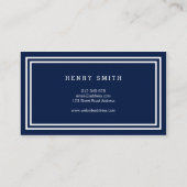 Modern Classic Navy Blue met witte randen Visitekaartje (Achterkant)
