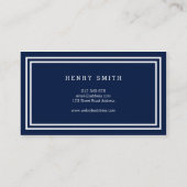 Modern Classic Navy Blue met witte randen Visitekaartje (Achterkant)