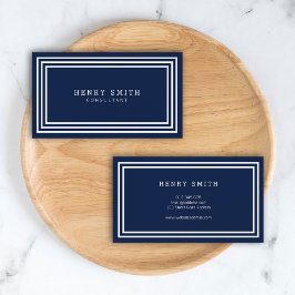 Modern Classic Navy Blue met witte randen Visitekaartje