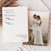 Modern Classic Niets Fancy Photo Wedding Kaart