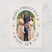 Modern Classic Ovaal Foto Kerst Briefkaart (Voorkant)