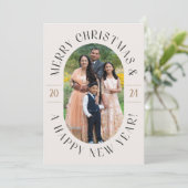 Modern Classic Oval Photo Christmas-Kaart Feestdagenkaart (Staand voorkant)