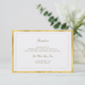 Modern Classic Pearl Gold Elevated Wedding Details Informatiekaartje (Staand voorkant)