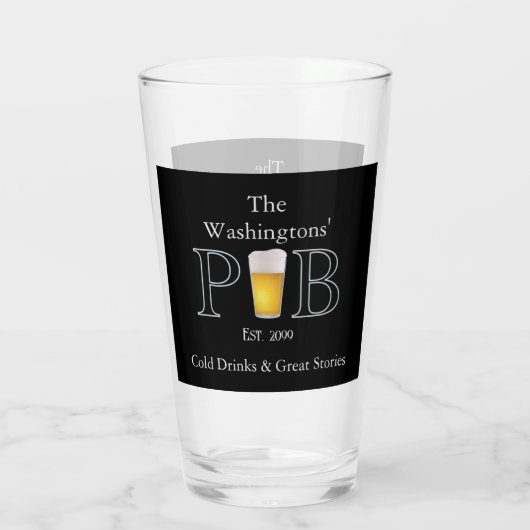 Modern Classic Pub Bier Drink Bril Glas (Achterkant)