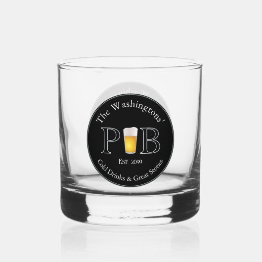 Modern Classic Pub Drink bril Rocks Whiskey Whisky Glas (Achterkant)