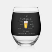 Modern Classic Pub Drink brillen Stemless Wine Wijnglas Zonder Voet (Voorkant)