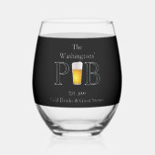 Modern Classic Pub Drink brillen Stemless Wine Wijnglas Zonder Voet (Achterkant)