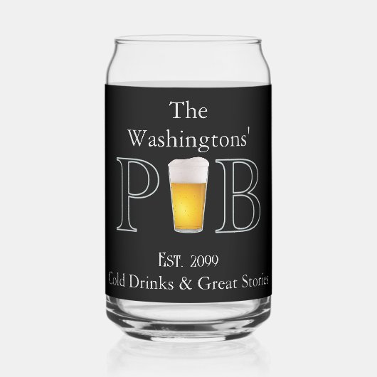 Modern Classic Pub Drink brillenglazen Bierblik Blikvorm Glas (Voorkant)