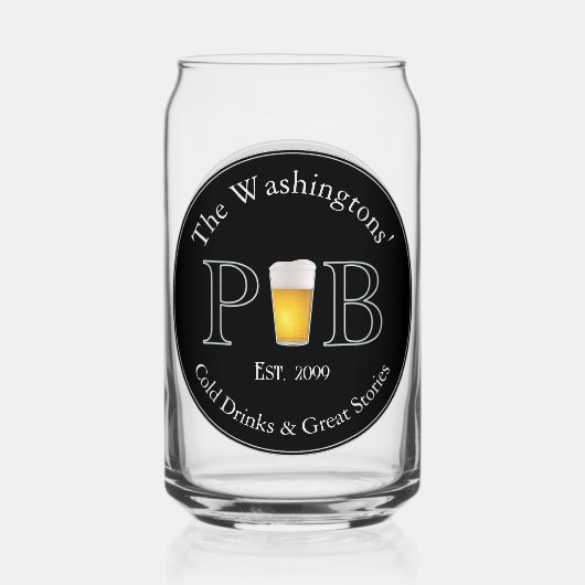 Modern Classic Pub Drink brillenglazen Bierblik Blikvorm Glas (Voorkant)