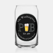 Modern Classic Pub Drink brillenglazen Bierblik Blikvorm Glas (Achterkant)