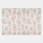 Modern Classic Red Pine Wreath Christmas Holiday  Inpakpapier Vel (Voorkant 3)