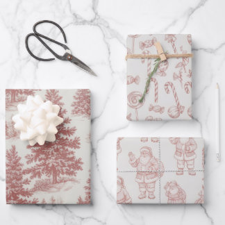 Modern Classic Red Pine Wreath Christmas Holiday  Inpakpapier Vel