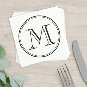 Modern Classic Rond Zwart Monogram Servet